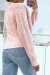 Pink Chunky Knit Wrap Sweater with Puff Sleeves | $10.92 | OKKO MODE