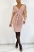 Elegant Rose Wrap Dress with Lace Sleeves | $10.92 | OKKO MODE