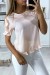 Blouse rose manches volantes avec dentelle et boutonnés au dos | £3.53 | OKKO MODE