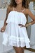 Vestido blanco fluido con volantes - Talla Petite | 6,83 $ | OKKO MODE