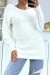 Pull dos-nu blanc à nouer en grosse maille et à manches bouffantes | 10,92 $ | OKKO MODE