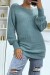 Blue Knit Backless Tie Top with Puff Sleeves | $10.92 | OKKO MODE