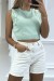 Sleeveless Green Button-Up Classic Style Top | $3.41 | OKKO MODE