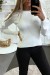 Blusa blanca con volantes en las mangas | 7,96 $ | OKKO MODE