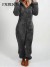 Damen Overall mit Kapuze, elegante Winter-Latzhose 2024 | 28,27 $ | OKKO MODE