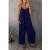 Combinaison froncée avec bretelles spaghetti réglables pour femme, tenue d'été décontractée parfaite, jambe large fluide, design | 19,50 $ | OKKO MODE