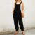 Combinaison en fibre confortable pour femme, monochromatique, jambe large, bavoir décontracté, bouton, été | 23,40 $ | OKKO MODE