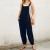 Combinaison en fibre confortable pour femme, monochromatique, jambe large, bavoir décontracté, bouton, été | 23,40 $ | OKKO MODE