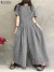 Salopette à jambes larges à carreaux pour femmes, manches courtes, taille plissée, col rond, adt, combinaisons vichy déco | 22,67 $ | OKKO MODE