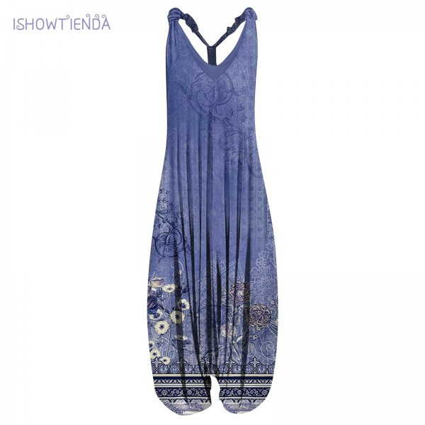 Barboteuses à jambes larges pour femmes, combinaison boho chic adt, ensemble ethnique mandala vintage, imprimé cachemire, dos nu