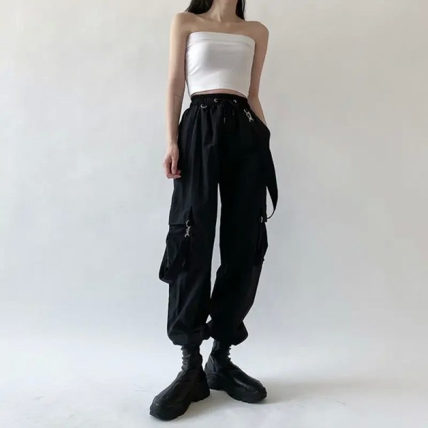 Combinaison Hip-Hop Harajuku pour Femme, Salopette Décontractée, Pantalon Cargo FjBaggy, Couleur Unie, Nouvelle Collection 2023|15,03 €|OKKO MODE