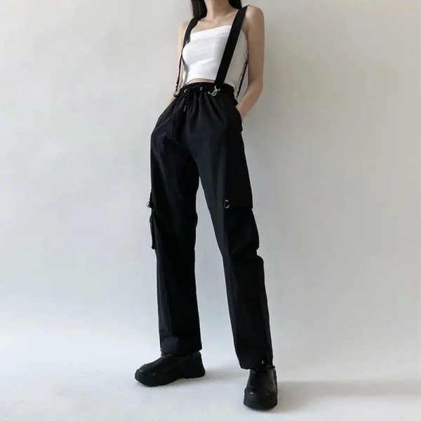 Combinaison Hip-Hop Harajuku pour Femme, Salopette Décontractée, Pantalon Cargo FjBaggy, Couleur Unie, Nouvelle Collection 2023|15,03 €|OKKO MODE