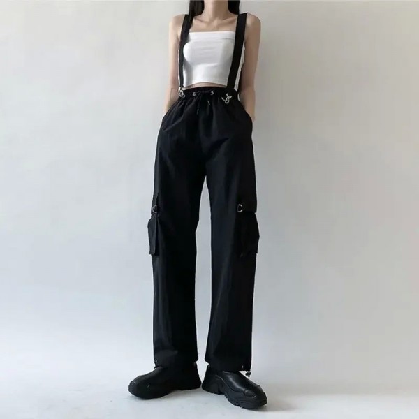 Combinaison Hip-Hop Harajuku pour Femme, Salopette Décontractée, Pantalon Cargo FjBaggy, Couleur Unie, Nouvelle Collection 2023|15,03 €|OKKO MODE