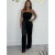 Combinaison bustier sans bretelles pour femme, barboteuses décontractées, ouvert, document solide, jambe large | 24,37 $ | OKKO MODE