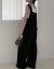 Salopette d'été drapée mince pour femme, salopette Maxi droite, mode coréenne, combinaison noire baggy | 22,64 $ | OKKO MODE