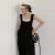 Salopette d'été drapée mince pour femme, salopette Maxi droite, mode coréenne, combinaison noire baggy | 22,64 $ | OKKO MODE