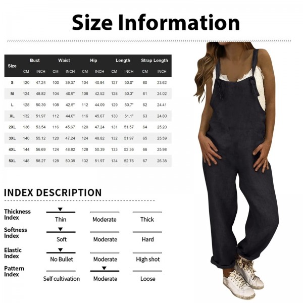 Salopette décontractée grande taille pour femme, salopette adt monochromatique, barboteuse baggy, tendance de la mode rétro, com|16,19 €|OKKO MODE