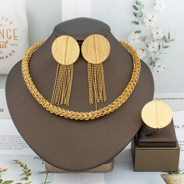 Ensemble de bijoux africains pour femmes, boucles d'oreilles, collier et bague|11,03 €|OKKO MODE