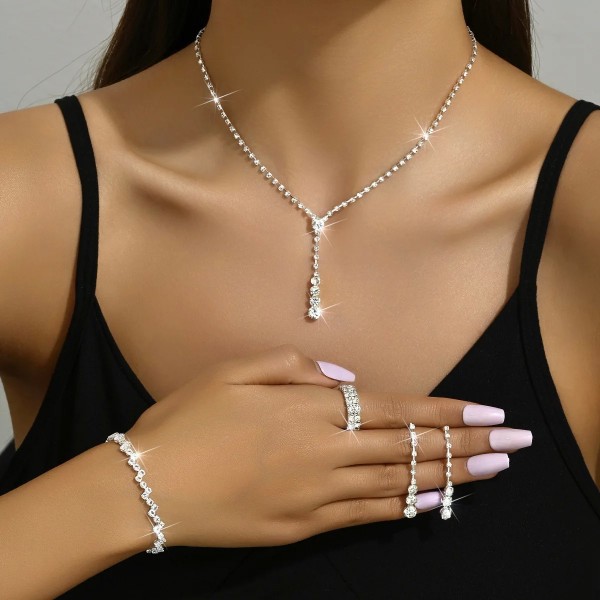 Minimalistisches Schmuckset für Frauen, Ohrringe, Halsketten und Armbänder