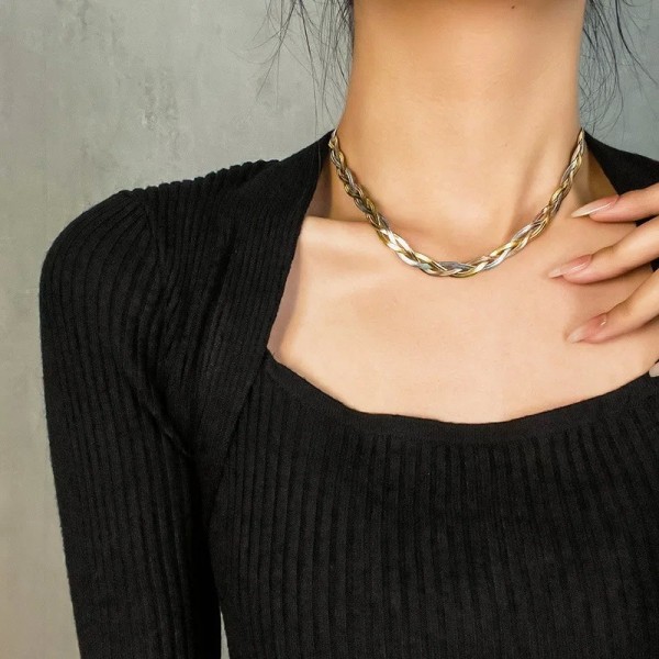 Ensemble de bijoux étanches en acier inoxydable pour femme et fille, collier croisé 3 en 1|2,99 €|OKKO MODE