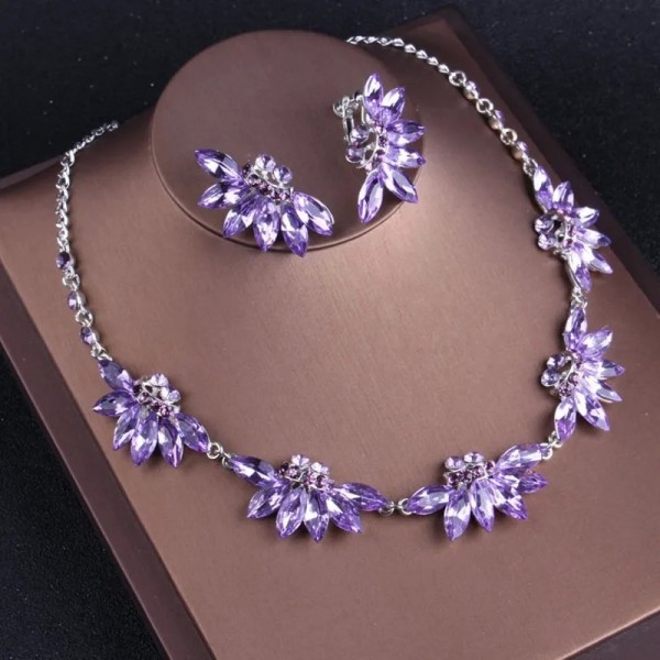 Ensemble de bijoux en cristal baroque violet pour patients du cuir chevelu|1,98 €|OKKO MODE