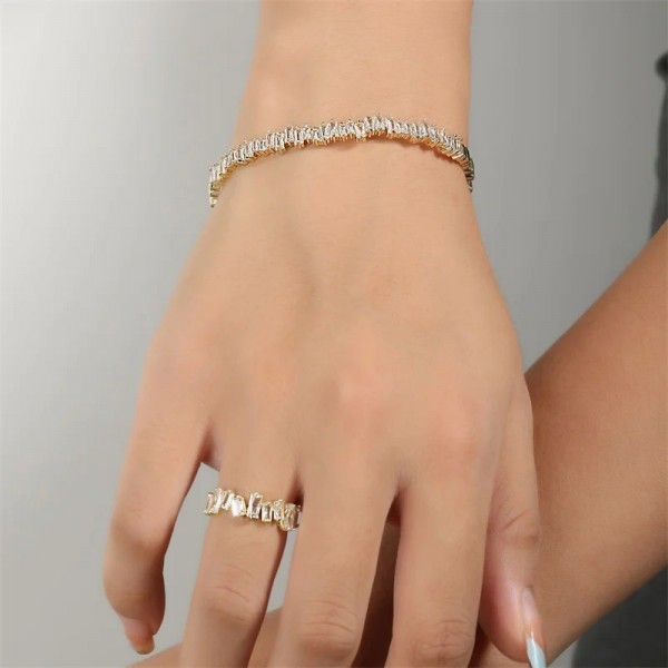 Ensemble de Bracelet et Bague en Or pour Femme, Bijoux Carillon d'Anniversaire|2,64 €|OKKO MODE