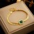 Ensemble de bijoux en acier inoxydable pour femme, pendentif de luxe cristal vert | €2.00 | OKKO MODE