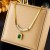 Ensemble de bijoux en acier inoxydable pour femme, pendentif de luxe cristal vert | €2.00 | OKKO MODE