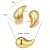 Ensemble de boucles d'oreilles goutte d'eau pour femme, collier carillon en or | $2.16 | OKKO MODE