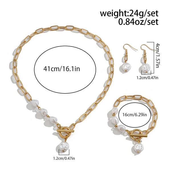 Ensemble de Perles Géométriques Rétro, Collier Bracelet Boucles d'Oreilles Pendentif OT Trempé Nouveau 3 Pièces|3,59 €|OKKO MODE