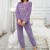Ensembles de pyjamas en glouton violet pour femmes, manches longues et pantalons confortables | 18,47 $ | OKKO MODE