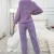 Ensembles de pyjamas en glouton violet pour femmes, manches longues et pantalons confortables | 18,47 $ | OKKO MODE