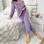 Ensembles de pyjamas en glouton violet pour femmes, manches longues et pantalons confortables | 18,47 $ | OKKO MODE
