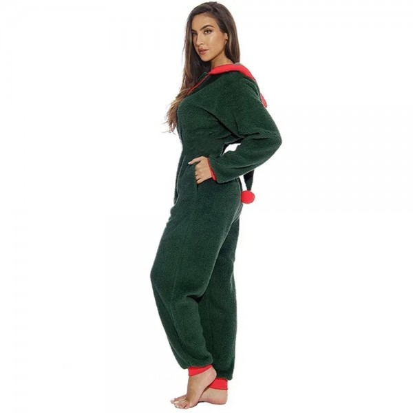 Pyjama Thermique à Capuche pour Femme, Combinaison Fermeture Éclair|9,89 €|OKKO MODE