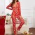 Pijama de Natal feminino manga longa e decote em V, estampado com desenhos animados. | 12,67 $ | OKKO MODE