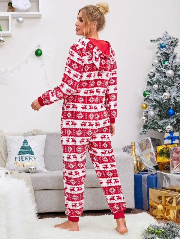 Combinaison à capuche de Noël pour femme, manches longues et chaudes|27,89 €|OKKO MODE