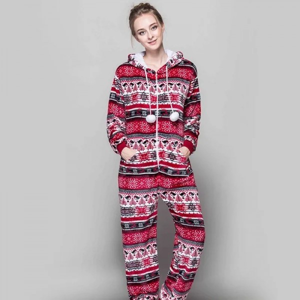 Combinaison Pyjama Chaude Femme Fille Noël Salopette|26,99 €|OKKO MODE