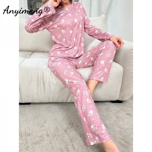 Pyjama Imprimé Floral pour Femme, Vêtements de Nuit Jacquard|23,39 €|OKKO MODE