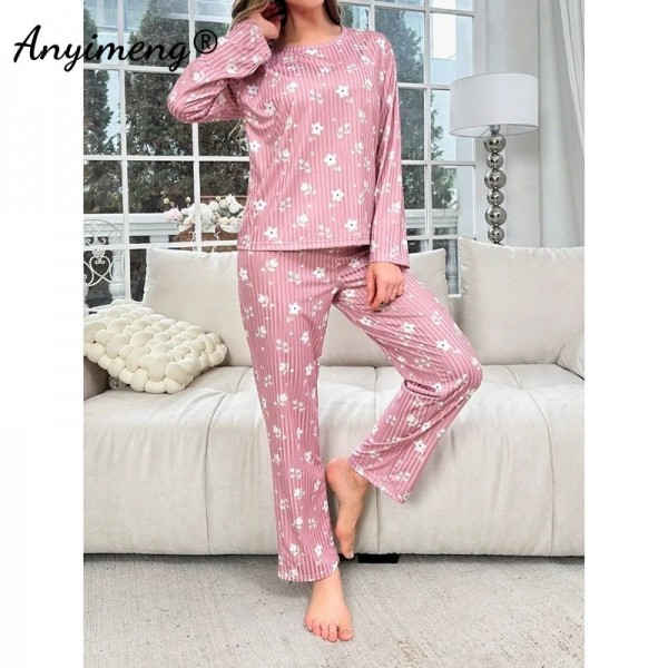 Pyjama Imprimé Floral pour Femme, Vêtements de Nuit Jacquard|23,39 €|OKKO MODE