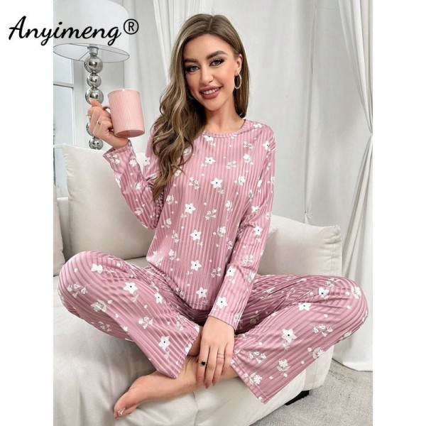 Pyjama Imprimé Floral pour Femme, Vêtements de Nuit Jacquard|23,39 €|OKKO MODE