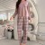 Pyjama à carreaux manches longues femmes col rond pantalon | 11,96 $ | OKKO MODE