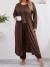 Ensemble de pyjama surdimensionné pour femme, gilet marron chaud et confortable | $22.75 | OKKO MODE