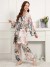 Ensemble de pyjama camisole et pantalon imprimé cuir chevelu 3 pièces pour femmes avec robe | 27,04 $ | OKKO MODE