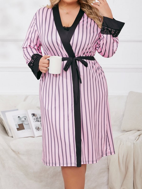 Ensemble pyjama et vêtements de maison grande taille femme, 3 pièces confortables|20,05 €|OKKO MODE