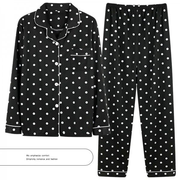 Ensembles de pyjama à manches longues pour femmes, style coréen revers trempé automne hiver|1,95 €|OKKO MODE