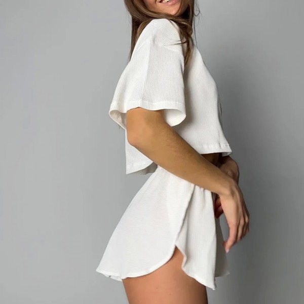 Ensemble de pyjama d'été pour femme, chemise de nuit confortable et short décontracté 2 pièces|11,00 €|OKKO MODE