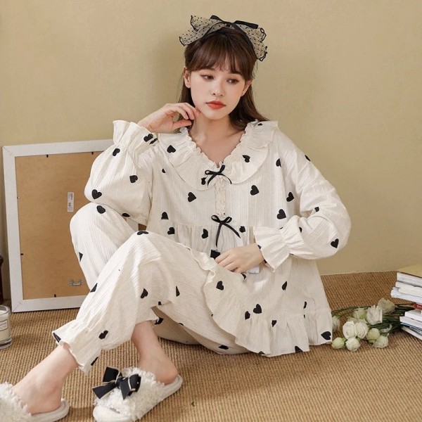Ensembles de pyjamas à manches longues en satin pour femmes, automne