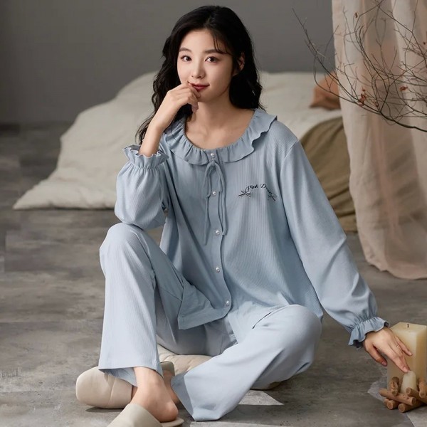 Ensembles de pyjamas à manches longues en satin pour femmes, automne|20,05 €|OKKO MODE