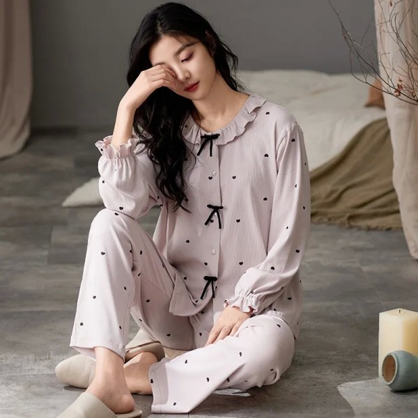 Ensembles de pyjamas à manches longues en satin pour femmes, automne|20,05 €|OKKO MODE