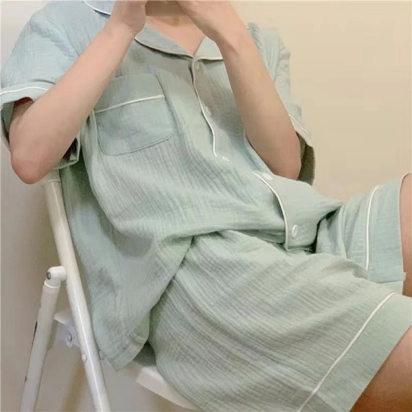 Vêtements de nuit en coton coréen pour femmes, pyjama femme 2 pièces
